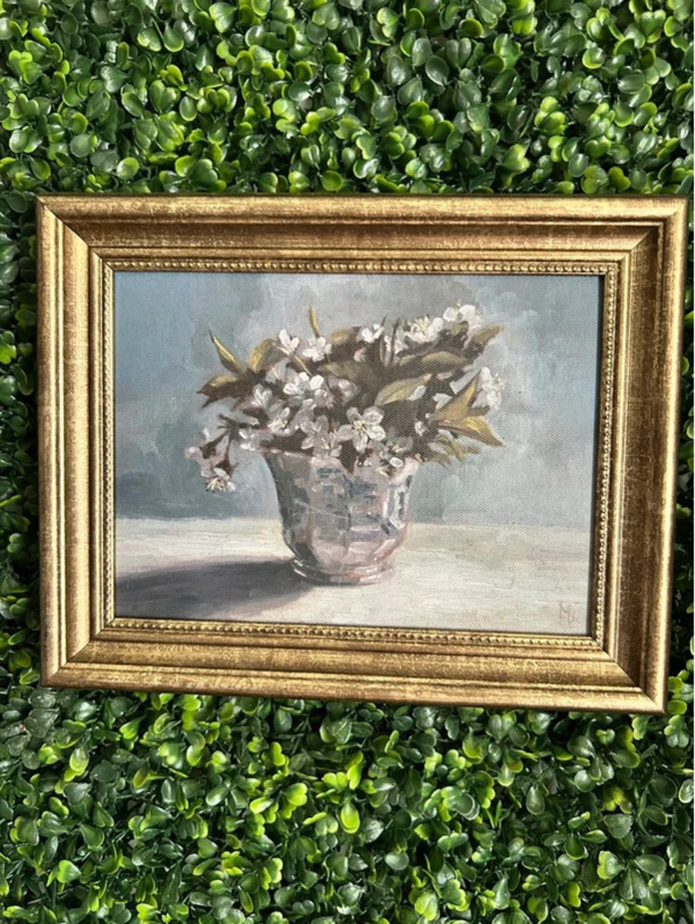 Vintage Style Floral Still Life Print Ornate Gold Frame 10x8 Cottagecore